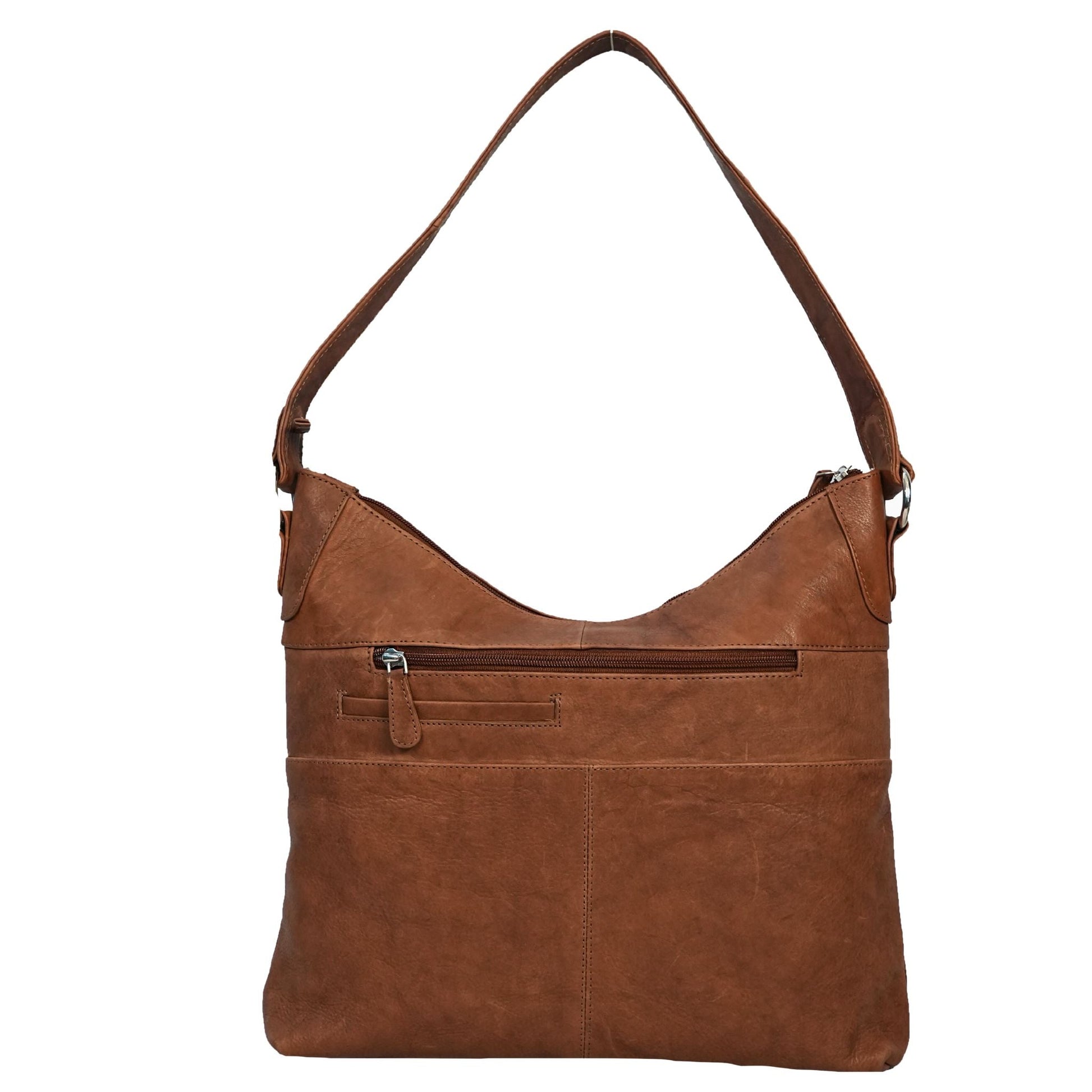 Tan shoulder bag back side view