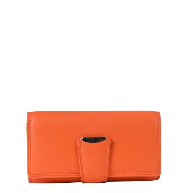 Long Ladies Leather Wallet Orange