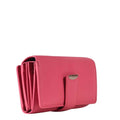 Long Ladies Leather Wallet Hotpink Angle View