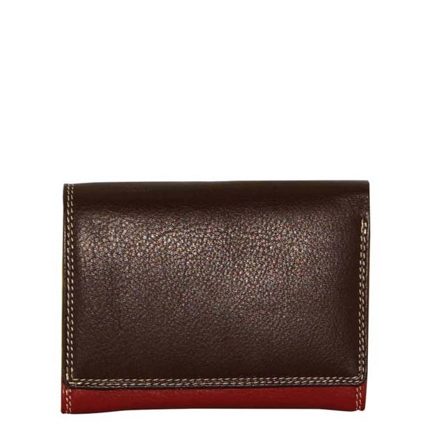 Small Multicoloured Leather Ladies Wallet Brown