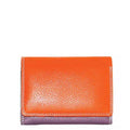 Small Multicoloured Leather Ladies Wallet Orange