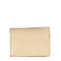 Small Plain Leather Wallet Beige