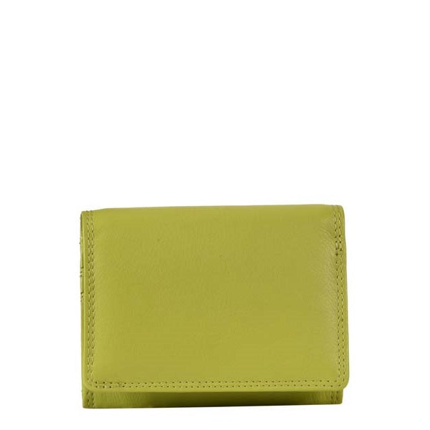 Small Plain Leather Wallet Green