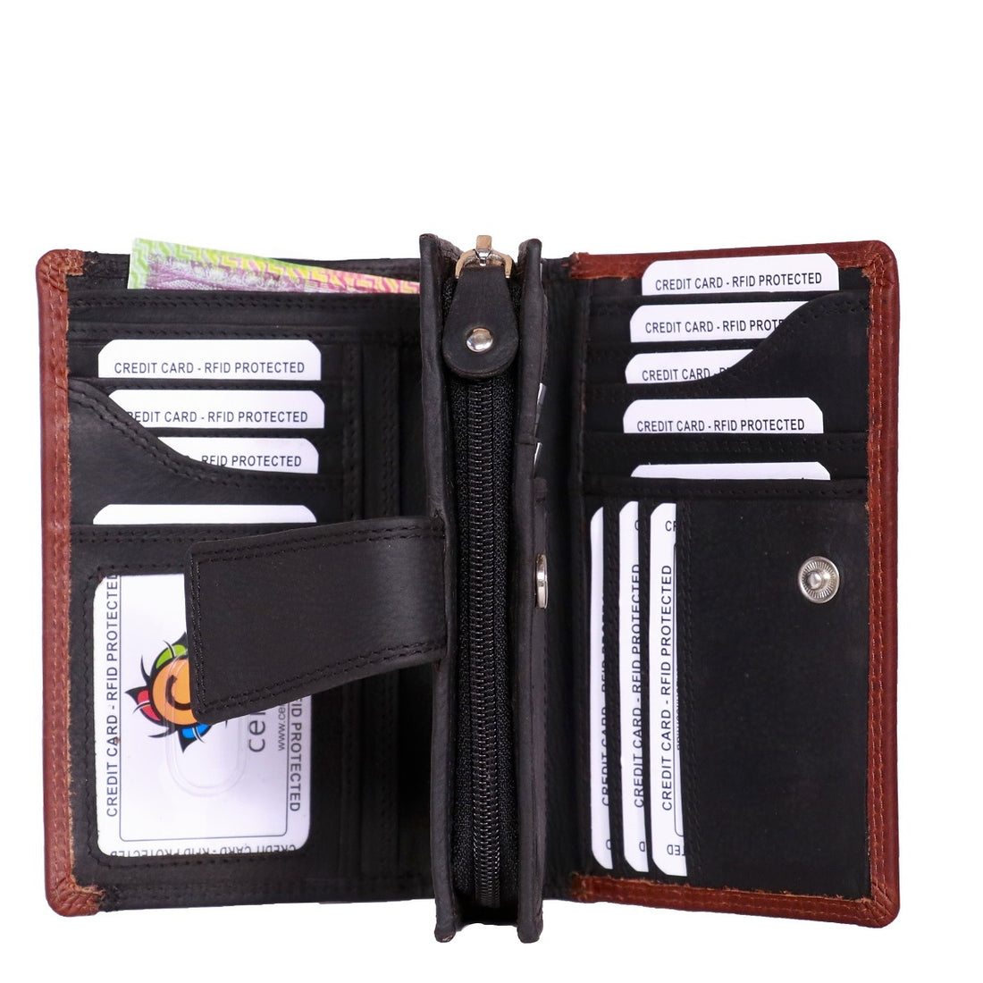 Women's Leather Oil Pull Up Wallet ZOPX9739