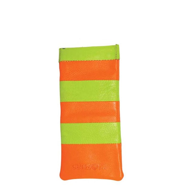 GCSPRING GREEN-ORANGE LEATHER GLASS COVER
